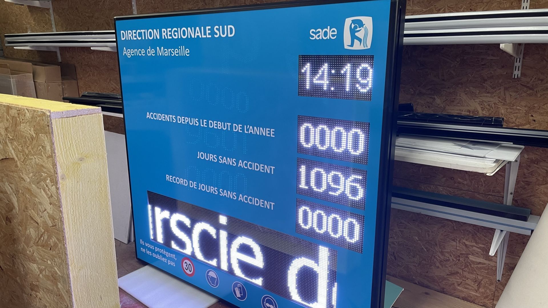 Panneaux de sécurité LED nombre de jours sans accident_1