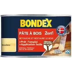 Pâte à bois 2 en 1 Particules de bois Incolore 250 g BONDEX - transparent Matériau naturel XYL3261544204850_0
