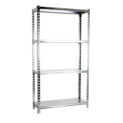 PROREGAL Étagère pour charges lourdes MID METAL SHARK | HxLxP 150x120x30cm | Charge du compartiment 200kg | Galvanisé - gris métal PR_RS138-32_0