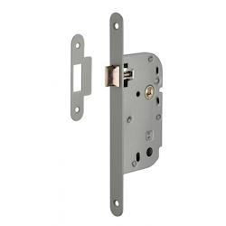Serrure encastrable pour porte intérieure, axe 50mm, bouts ronds, gris métal - THIRARD - gris 3150269139335_0