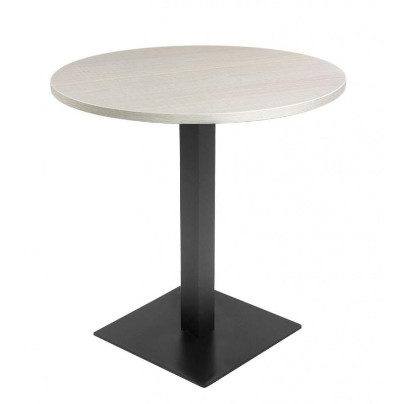 TABLE BISTRO CENDRES BLANC Ø70CM + SUPPORT TABLE NOIR H72CM PROFESSIONNEL_0