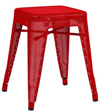 Tabouret H perforé - tabouret de restaurant - Tolix - acier plein - hauteur 55 cm - réf. 3514_0