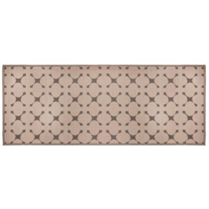 Tapis de couloir géométrique 50x120cm lin - Paris Prix - rectangulaire en polyamide et latex_0