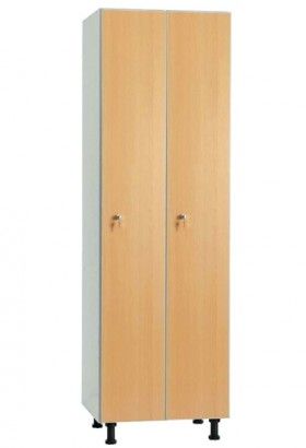 Vestiaire mélaminé hydrofuge L600 - Merial - 2 portes - Réf. MHV-30/2C - monobloc sur pieds PVC_0
