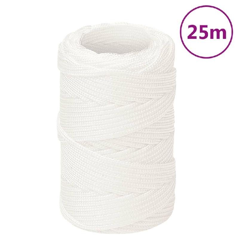 Vidaxl corde de bateau blanc complet 2 mm 25 m polypropylène 152529_0