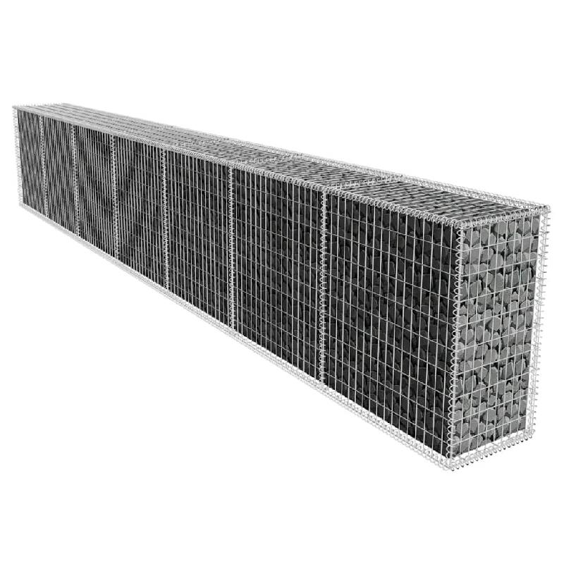 Vidaxl mur en gabion avec couvercle acier galvanisé 600x50x100 cm 142530_0