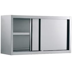 Virtus group Armoire Murale Inox avec Portes Coulissantes et Étagère Intermédiaire P 400 mm   Virtus - blanc plastique polypropylène 0698142985783_0