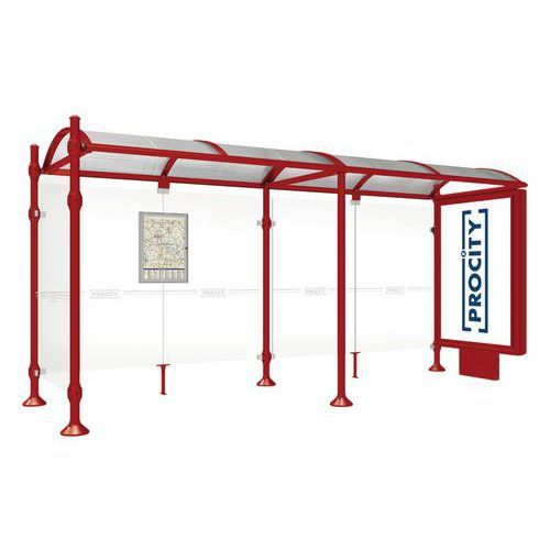 ABRI BUS PROVINCE 5 M CAISSON 1 BARDAGE AGORA ROUGE 3004 - PROCITY