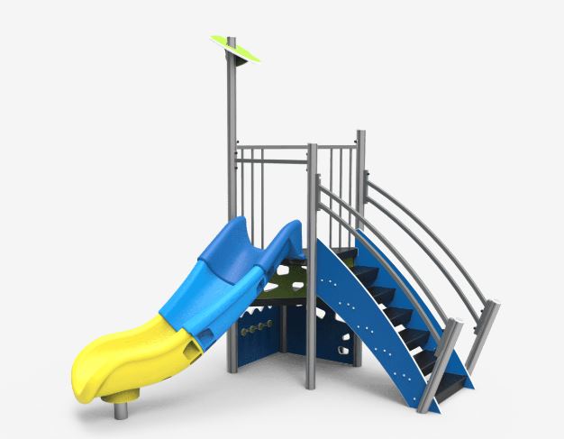 Aire de jeux alu 2 - JALU02 - structure en aluminium robuste et résistante avec éléments de jeu inclus_0