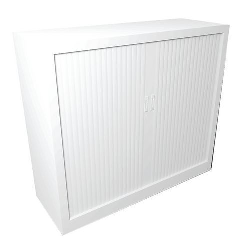 ARMOIRE MÉTAL À RIDEAUX H.105CM BLANC - EOL