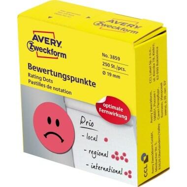 Avery Zweckform Pastilles de couleurs, visage négatif, rouge - 3859_0