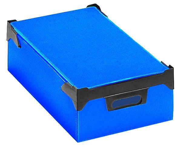 CAISSE RANGEMENT ALVÉOLAIRE 18 LITRES L.280XP.480 MM BLEU