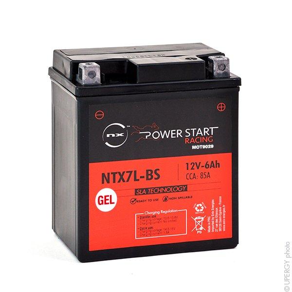 Batterie moto Gel 12V 6Ah - YTX7L-BS / FTX7L-BS / NTX7L-BS - Technologie plomb gel sans entretien_0