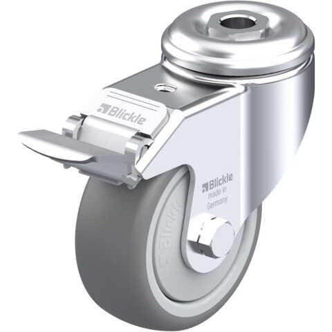 BLICKLE - ROULETTE PIVOTANTE À FREIN Ø 80MM BANDAGE CAOUTCHOUC TPE 100KG - LKRA-TPA 80KF-FI