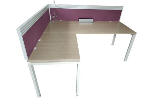 Bureau d'angle d'occasion avec retour modulable - passe-câble intégré - matériaux robustes et durables_0