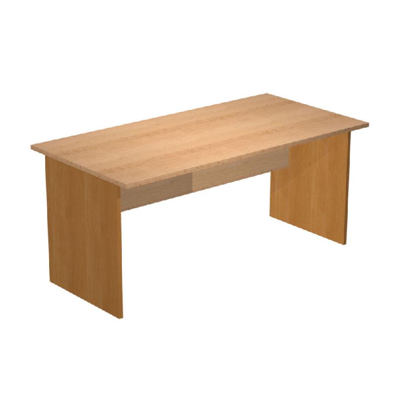 BUREAU DROIT PRONTO BOIS - L.160 X P.80 CM - PLATEAU HETRE - PIEDS PANNEAUX AULNE