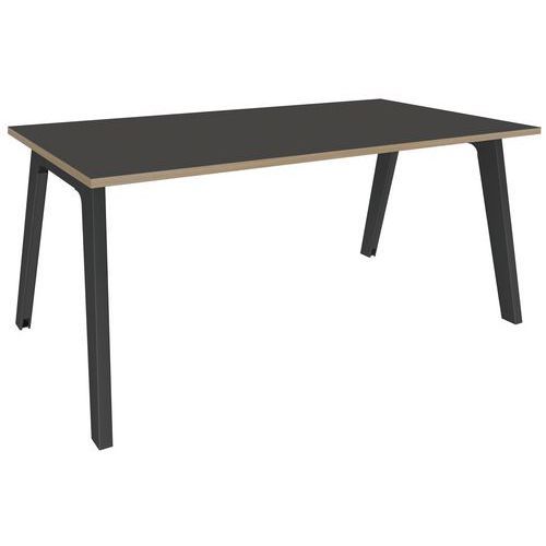 BUREAU SIMPLE FACE L120XP80 CARBONE/CHÊNE CLAIR/CARBONE - SIMMOB