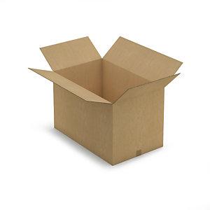 CAISSE CARTON BRUNE DOUBLE CANNELURE RAJA 80X50X50 CM