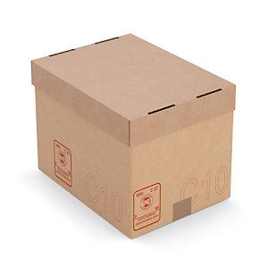 CAISSE CARTON GALIA BRUNE SIMPLE CANNELURE RENFORCÉE 30X20X20 CM