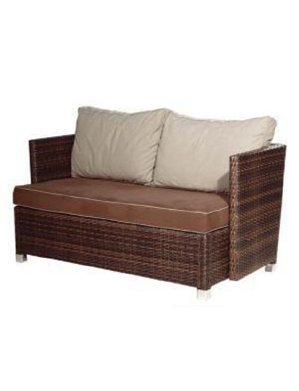 Canapé Tulipe Low Back - châssis aluminium, tressage PVC et coussins en tissu standard_0