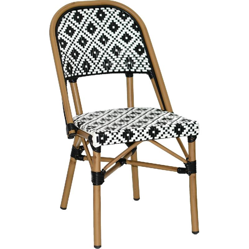 Chaise de restaurant ABREST - aluminium rotin - tressage nylon - extérieur bistrot_0