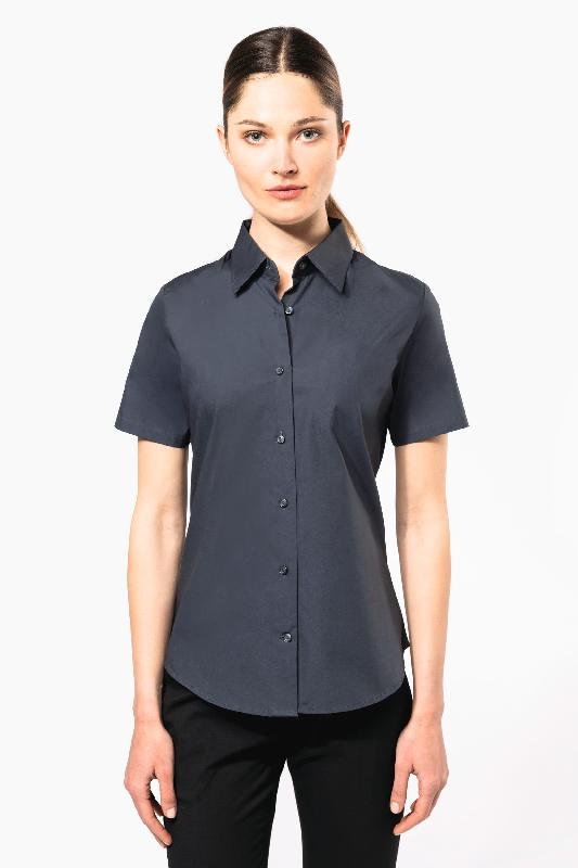Chemise de travail femme manches courtes - coton/élasthanne stretch - Réf : K532_0