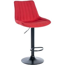 CLP Tabouret de bar Toni en Tissu Pied trompette en Métal Rouge/Noir - rouge textile 321532_0