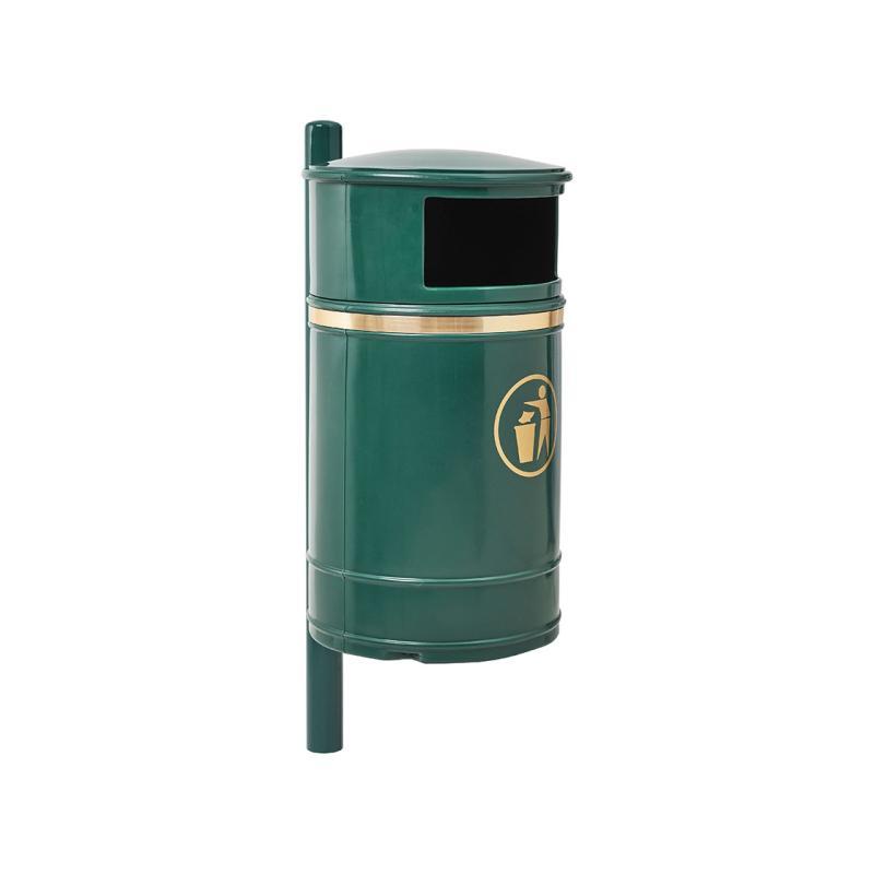 Corbeille publique Morvan 40 litres - Polyéthylène indéformable - Réf : 208000, Vert_0
