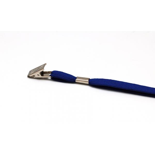 Cordon polyester tube 12 mm avec clip crocodile en métal - Bleu roi (293 C)_0