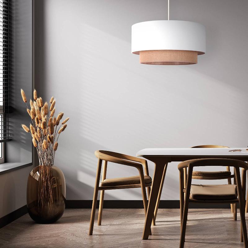 DUOLLA SUSPENSION BOHO Ø 45 CM 1 LAMPE BLANC/JUTE