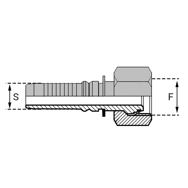 Embouts DIN pour tuyau - Série SFemelle O-ring - IFCAS00824 - M24X150 - DIN 20066_0