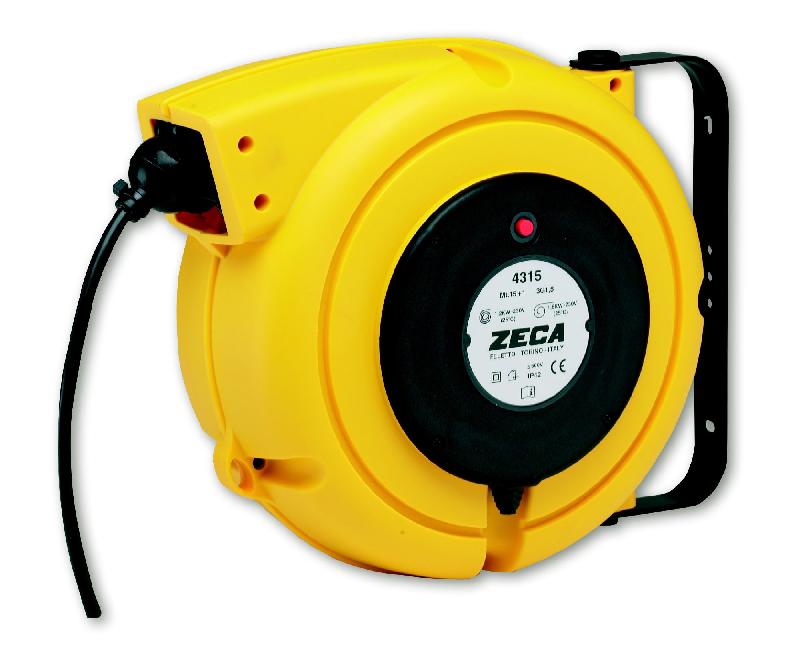 Enrouleur de câble 18 m 4G 2,5 mm² 400V Polypropylène avec enrouleur automatique et support mural pivotant Zeca 7425_0