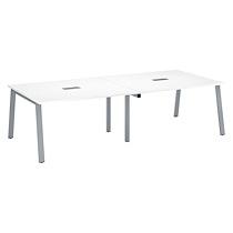 EXTENSION TABLE DE RÉUNION BLANC L 140 X P 126 CM - PIÉTEMENT MÉTAL ALUMINIUM - ARCH