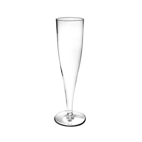 FLÛTE INJECTÉE CHAMPAGNE GRANDE 125 ML D.4.9X20 CM PS CRISTAL TRANSPARENT (VENDU PAR 100)