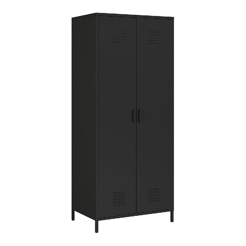 Helloshop26 - Armoire étagère 180 x 76 x 50 cm meuble de rangement métallique acier noir mat 03_0008916 - noir métal 3000224416066_0