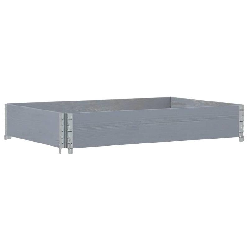 Helloshop26 - Jardinière bac lit surélevé plantes fleurs terrasse jardin 120 x 80 cm bois massif de pin gris 02_0037406 - gris métal 3000217771851_0