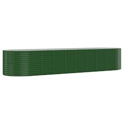 Helloshop26 - Jardinière bac lit surélevé plantes fleurs terrasse jardin de jardin acier enduit de poudre 396 x 100 x 68cm vert 02_0039650 - 300021_0