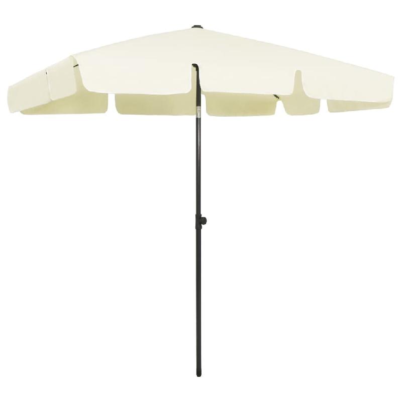Helloshop26 - Parasol de plage 200 x 125 cm  jaune sable 02_0008396 - jaune polyester 3000448582721_0
