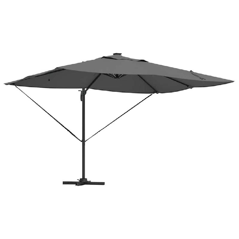Helloshop26 - Parasol déporté moderne inclinable pour jardin terrasse 352 x 251 x 265 cm en polyester anthracite 02_0058701 - aluminium 3000240727832_0