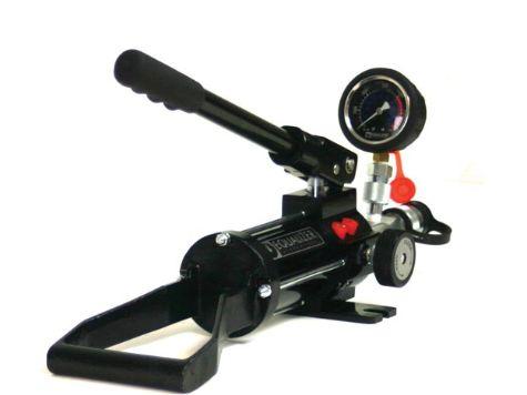 HP350SMIN, Pompe à main hydraulique, à port unique, à deux vitesses, fermée hermétiquement avec manomètre et adaptateur, 300 cm3 d'huile utile_0