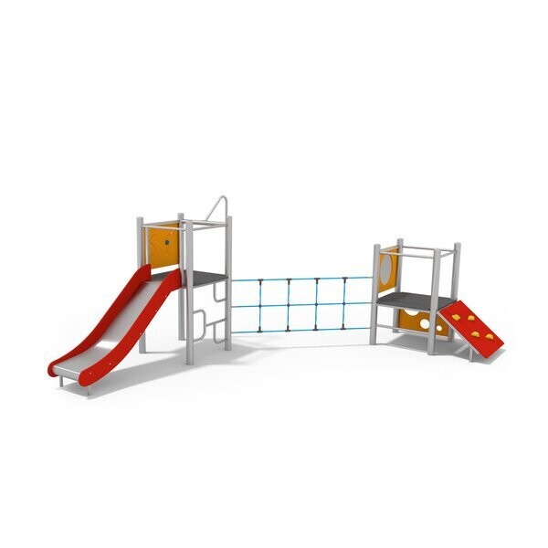 Jeu multi tours tout petits - Aire de jeux conforme EN1176 - Référence BT11535 avec toboggan, pont en cordes et panneaux interactifs_0