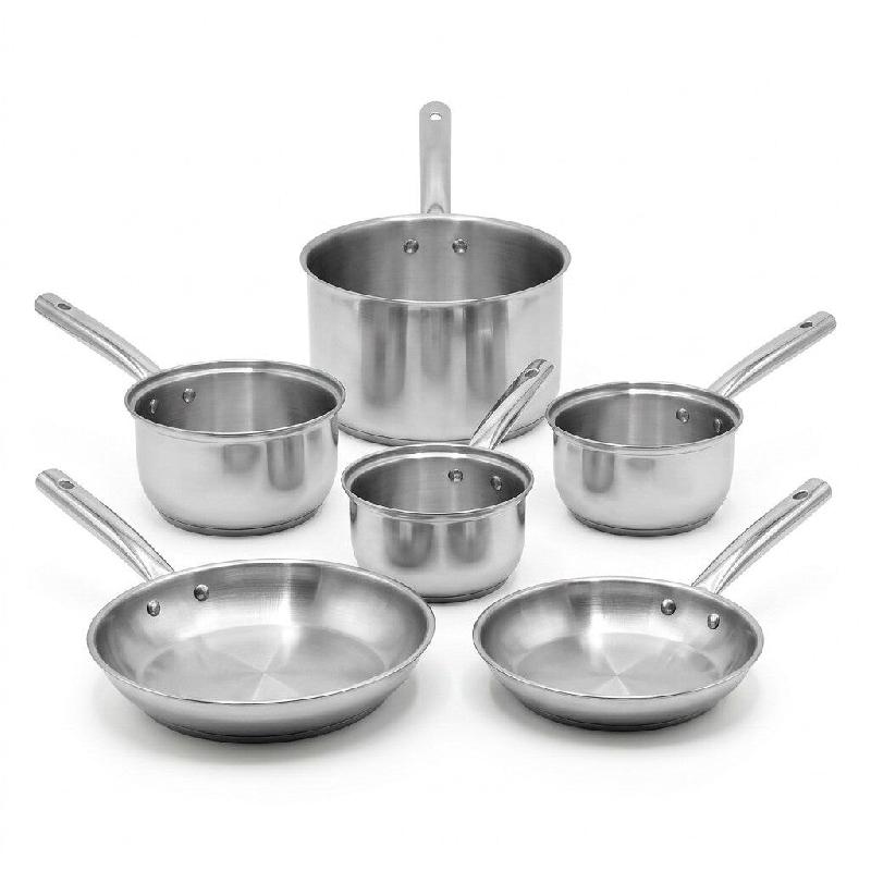 Lot de 4 casseroles 16/18/20/22 cm et 2 poêles en inox 24/28 cm Fackelmann Rhona - gris inox 3176239913200_0
