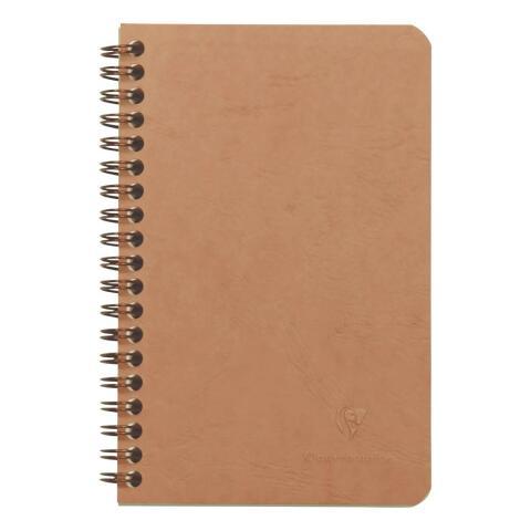 LOT DE 5 - CARNET RELIURE INTÉGRALE À POCHETTES AGE BAG 11X17CM 120 PAGES DÉTACHABLES LIGNÉ - TABAC