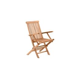 Möbilia Chaises de jardin, lot de 2, en teck | pliables | avec accoudoirs | L 55,5 x P 51 x H 89 cm | Naturel - beige Bois massif 11020005_0