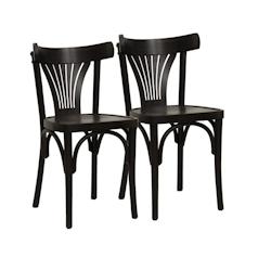 METRO PROFESSIONAL Chaise de restaurant Lyra ,set de 2, bois de hêtre, wengé - marron Bois massif 4337182213314_0
