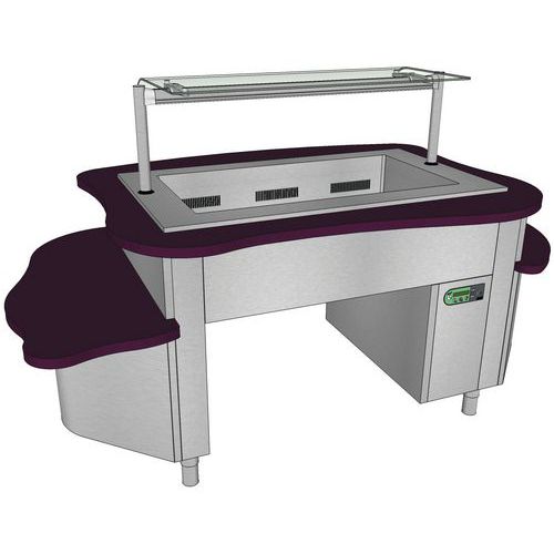 MEUBLE DISTRIBUTION PLAT CHAUD BAIN MARIE À AIR PULSÉ 3 BACS - TOURNUS EQUIPEMENT