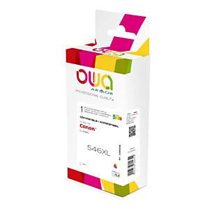 OWA CARTOUCHE D'ENCRE REMANUFACTURÉE COMPATIBLE POUR CANON CL-546XL - GRANDE CAPACITÉ - TRICOLORE