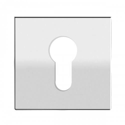 PAIRE DE ROSACES AFFLEURANTES CARRÉES EN INOX POLI - SÉRIE EZ180Q - CLÉ I KARCHER DESIGN