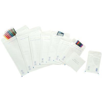 Paquet de 10 pochettes bulles d'air 350x470 mm - blanc avec bande de protection et rabat adhésif_0