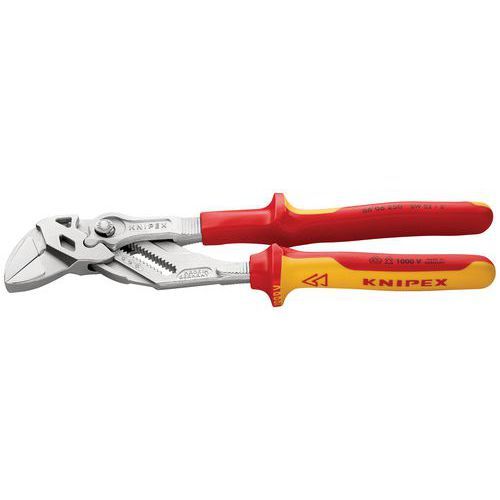 PINCE-CLÉ 250MM - GAINAGE BI-MATIÈRE - CHROMÉE - ISOLÉE 1000V - KNIPEX